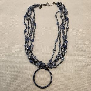 Elegant Blue Multi-Strand Necklace